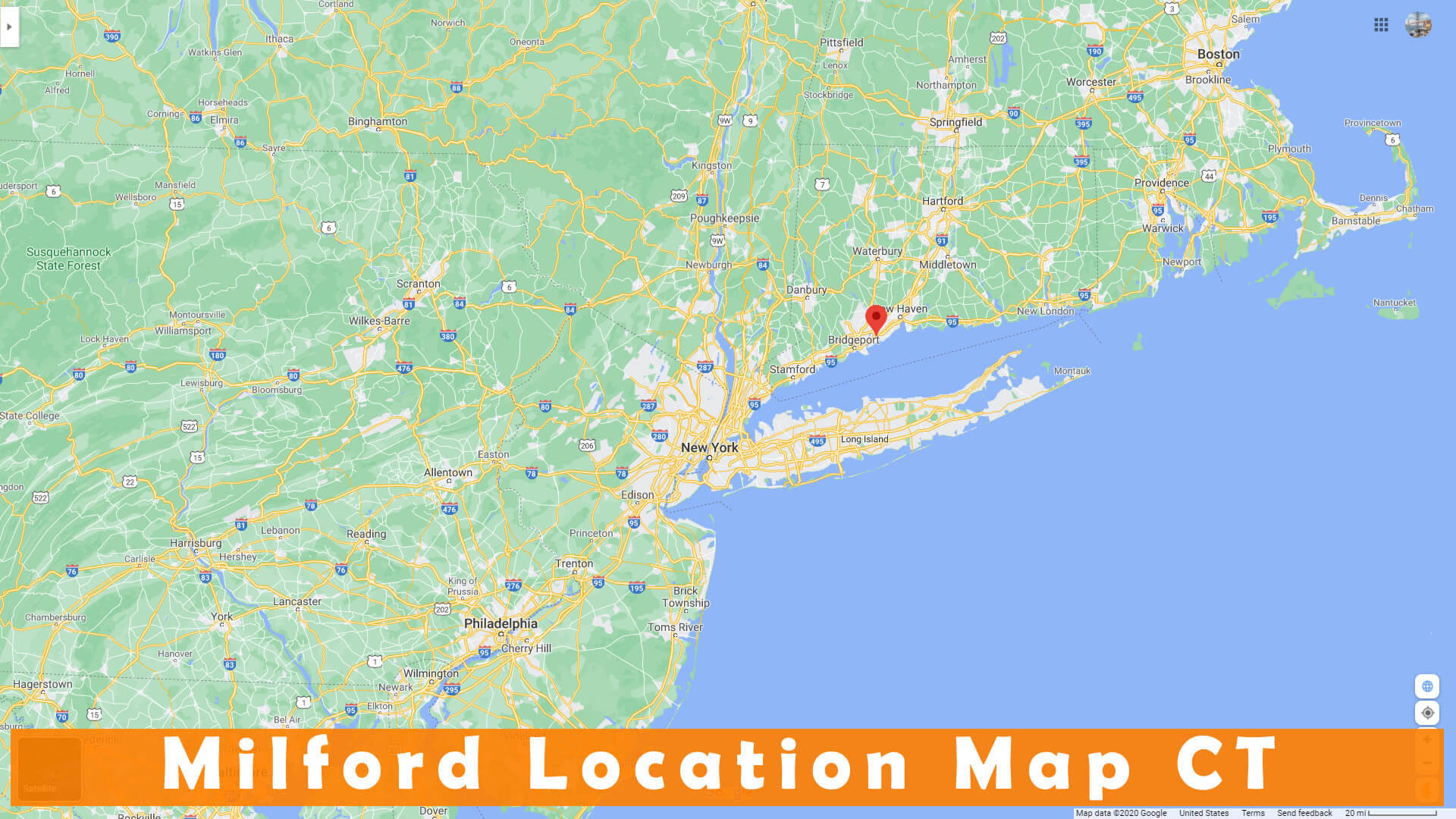 Milford Location Map CT